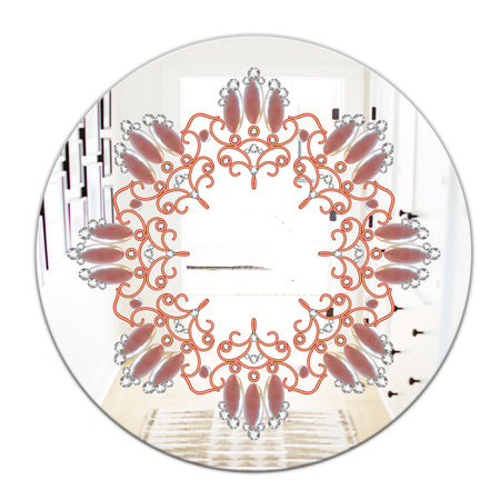 Neutral Color Pattern - Glam Mirror - Oval and Circle Wall Mirror