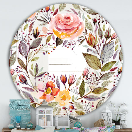Floral Pastel - Cabin and Lodge Mirror - Oval or Round Wall Mirror