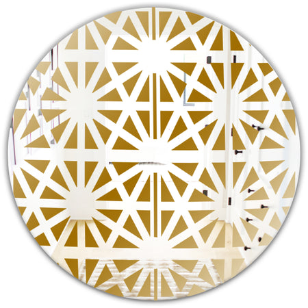 Geometry Pattern - Glam Mirror - Oval or Round Wall Mirror