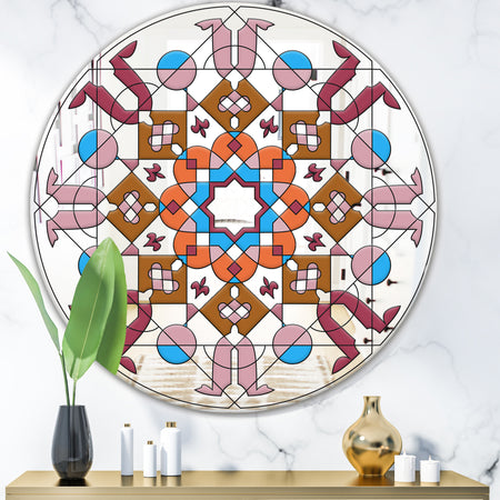 Shades Of Red Glass - Mid-Century Mirror - Oval or Round Wall Mirror