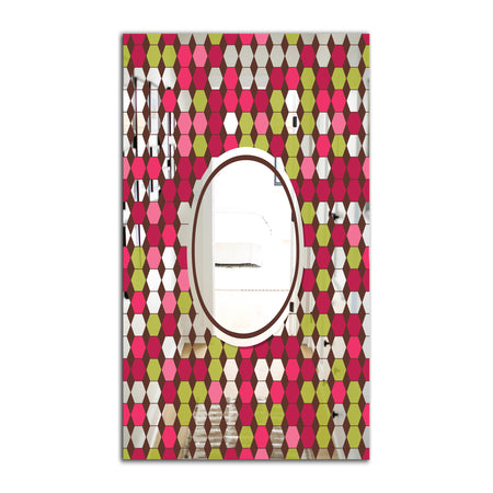 Pink and Green Hexagons - Mid-Century Mirror - Wall Mirror