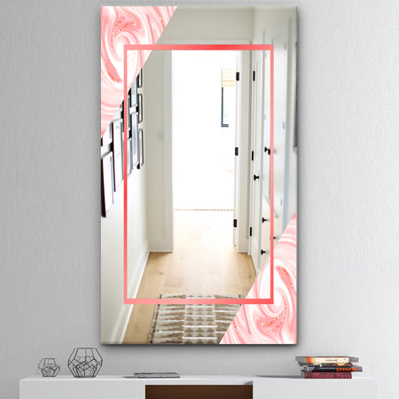 Marble Pink - Mid-Century Mirror - Accent and Bathroom Mirror