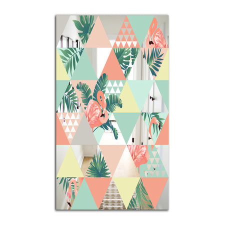 Tropical Mood Pink 2 - Mid-Century Mirror - Tropical Wall Mirror