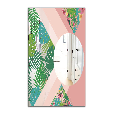 Tropical Mood Pink 3 - Tropical Mirror - Decorative Modern Wall Mirror