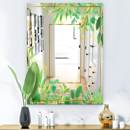 Efflorescent Gold Green 3 - Glam Mirror - Accent Art Mirror