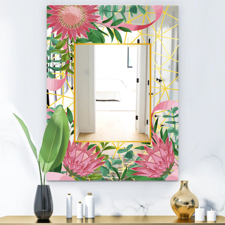 Efflorescent Gold Pink 4 - Modern Mirror - Wall Mirror