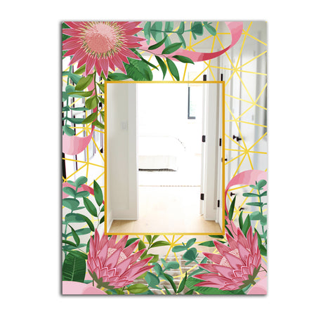 Efflorescent Gold Pink 4 - Modern Mirror - Wall Mirror