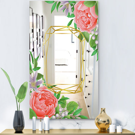 Efflorescent Gold Pink 6 - Modern Mirror - Wall Mirror