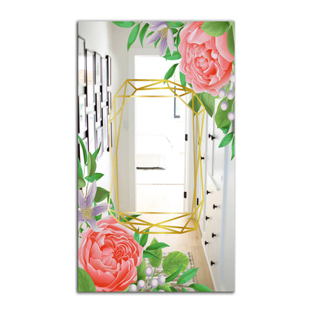 Efflorescent Gold Pink 6 - Modern Mirror - Wall Mirror