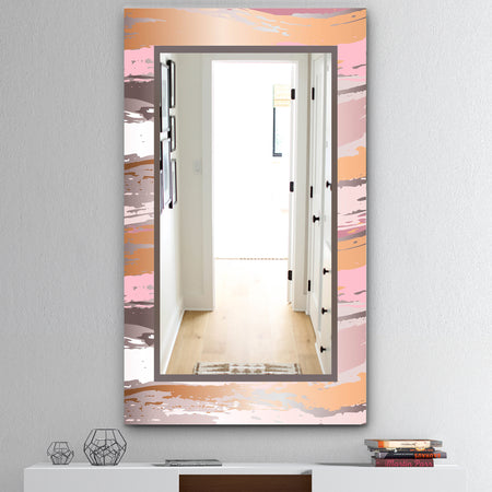 Gold and Pink Frame - Mid-Century Bathroom Mirror - Frameless Wall Mirror