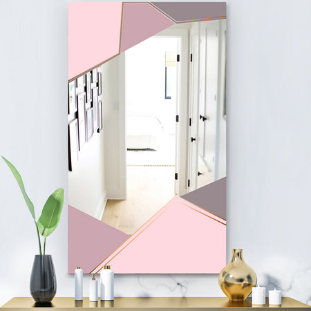 Gray Lavendar Triangles - Glam Mirror - Modern Vanity Mirror