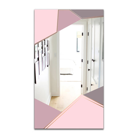 Gray Lavendar Triangles - Glam Mirror - Modern Vanity Mirror