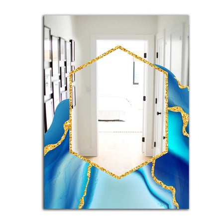 Marbled Blue 3 - Glam Mirror - Modern Decorative Mirror