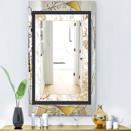 Gold Botanical Blooming 5 - Glam Mirror - Modern Vanity Mirror