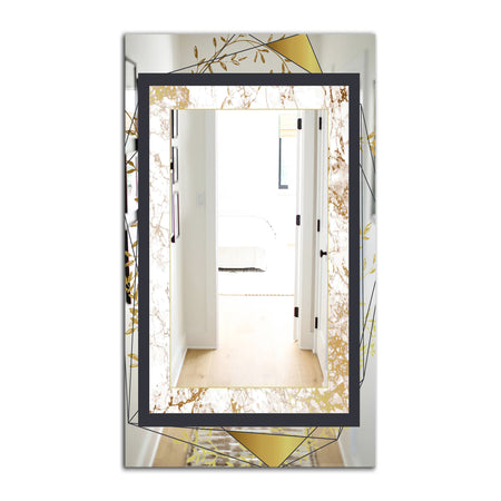 Gold Botanical Blooming 5 - Glam Mirror - Modern Vanity Mirror