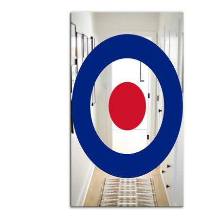 Red and Blue Bullseye - Mid-Century Mirror - Accent Mirror