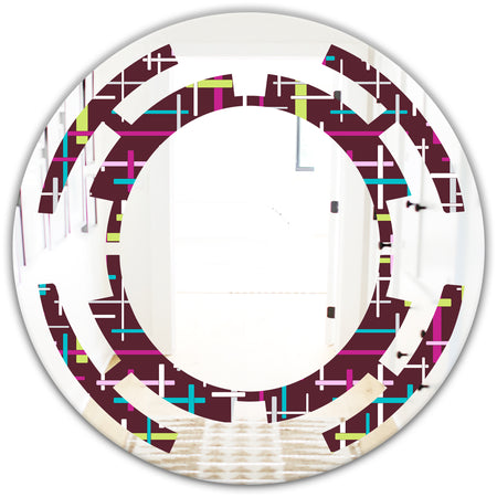 Retro Abstract Design XVII - Modern Round or Oval Wall Mirror - Space
