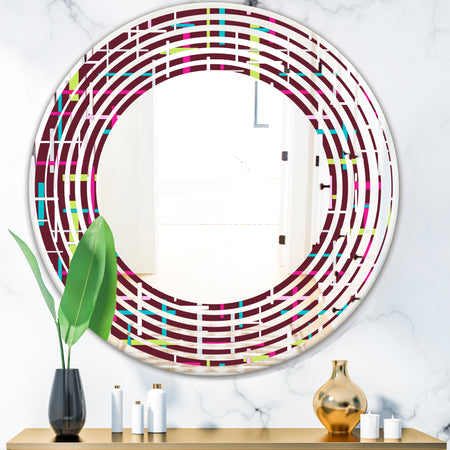 Retro Abstract Design XVII - Modern Round or Oval Wall Mirror - Wave