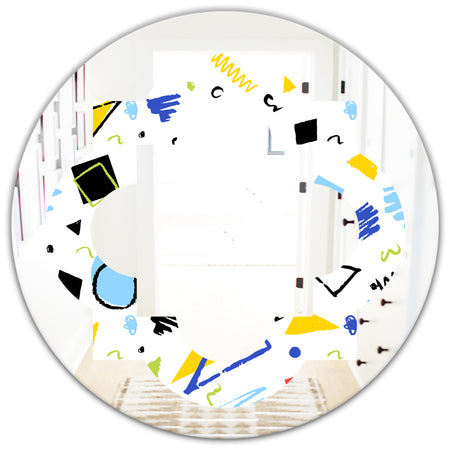 Geometric Retro Design III - Modern Round or Oval Wall Mirror - Quatrefoil