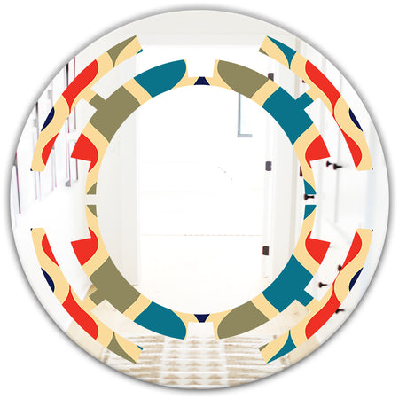 Retro Ornamental Design VI - Modern Round or Oval Wall Mirror - Space