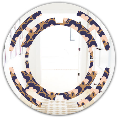 Retro Ornamental Design IX - Cottage Round or Oval Wall Mirror - Space