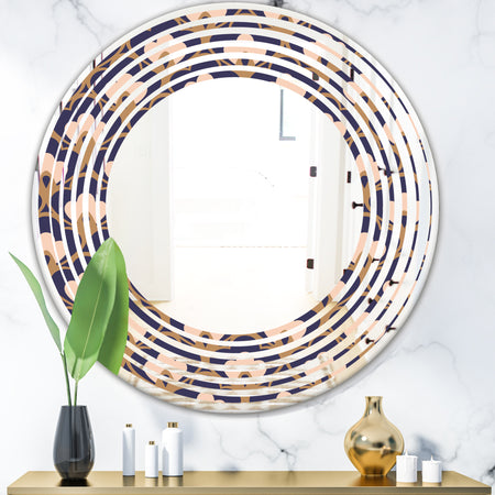 Retro Ornamental Design IX - Cottage Round or Oval Wall Mirror - Wave