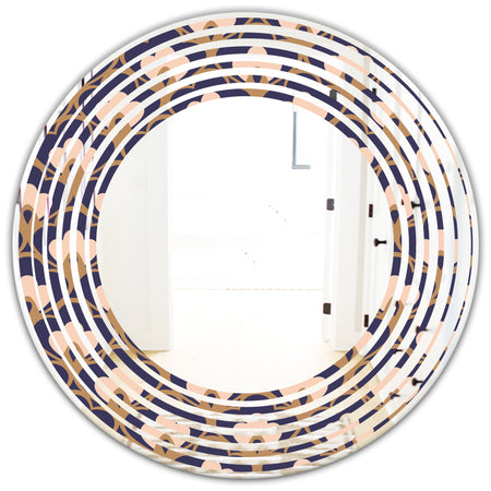 Retro Ornamental Design IX - Cottage Round or Oval Wall Mirror - Wave