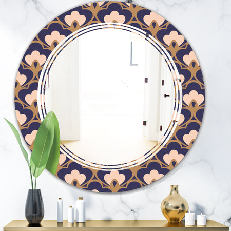 Retro Ornamental Design IX - Cottage Round or Oval Wall Mirror - Triple C