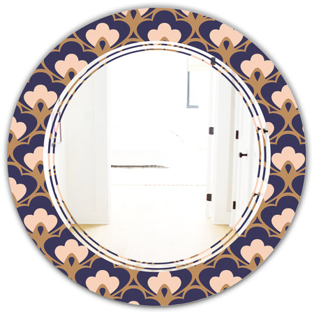 Retro Ornamental Design IX - Cottage Round or Oval Wall Mirror - Triple C