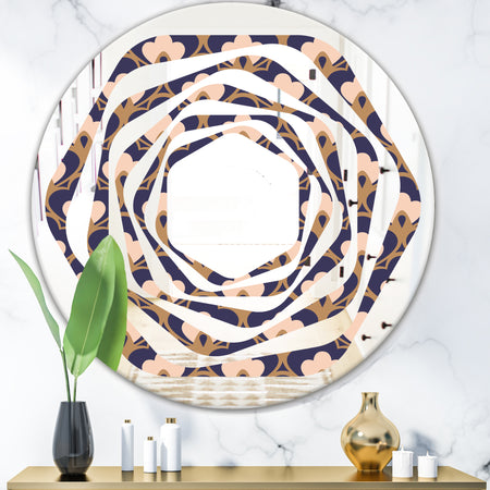 Retro Ornamental Design IX - Cottage Round or Oval Wall Mirror - Whirl