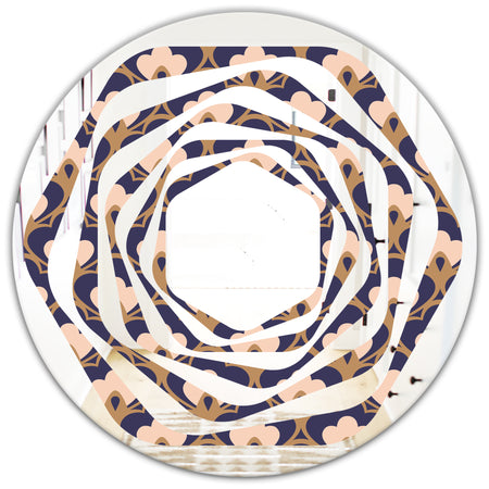 Retro Ornamental Design IX - Cottage Round or Oval Wall Mirror - Whirl