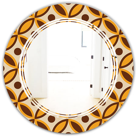 Retro Ornamental Design V - Modern Round or Oval Wall Mirror - Triple C