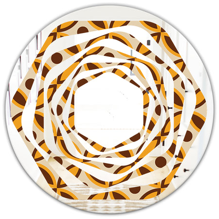 Retro Ornamental Design V - Modern Round or Oval Wall Mirror - Whirl
