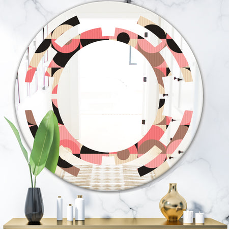 Retro Geometric Design XI - Modern Round or Oval Wall Mirror - Space