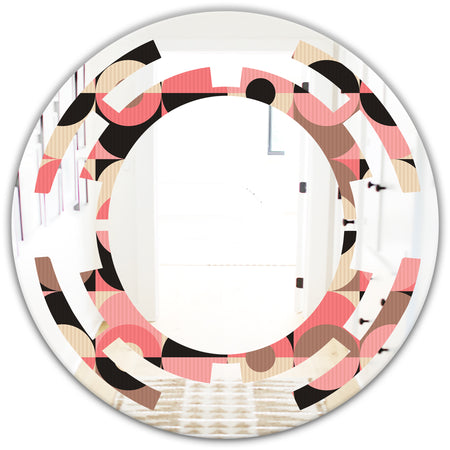 Retro Geometric Design XI - Modern Round or Oval Wall Mirror - Space