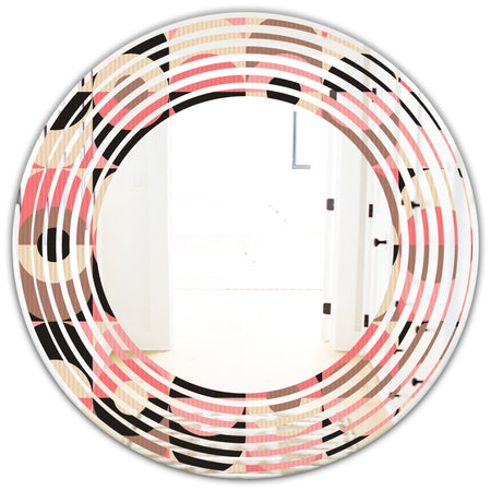 Retro Geometric Design XI - Modern Round or Oval Wall Mirror - Wave