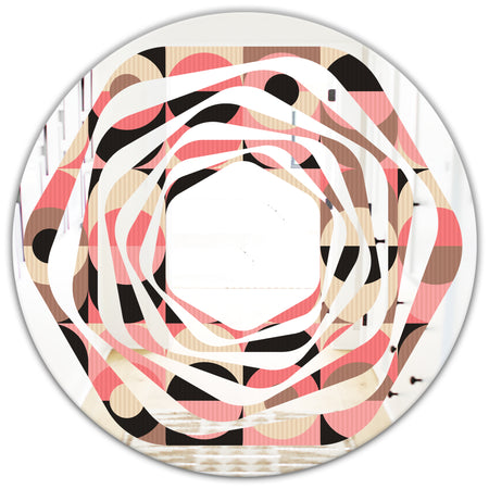 Retro Geometric Design XI - Modern Round or Oval Wall Mirror - Whirl