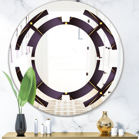Quilted pattern - Modern Round or Oval Wall Mirror - Space