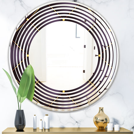 Quilted pattern - Modern Round or Oval Wall Mirror - Wave