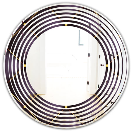Quilted pattern - Modern Round or Oval Wall Mirror - Wave