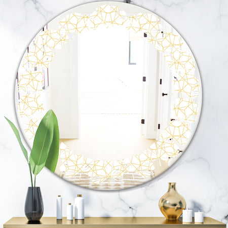 Abstract Geometrical - Modern Round or Oval Wall Mirror - Leaves