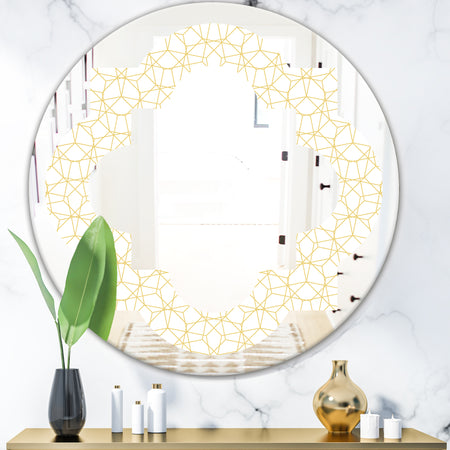 Abstract Geometrical - Modern Round or Oval Wall Mirror - Quatrefoil