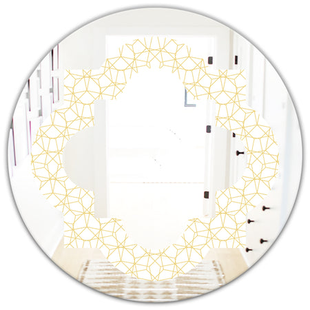 Abstract Geometrical - Modern Round or Oval Wall Mirror - Quatrefoil