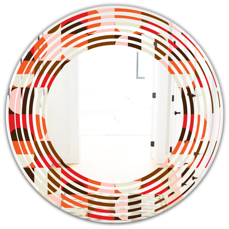 Retro Geometric Design II - Modern Round or Oval Wall Mirror - Wave