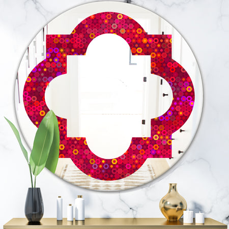 Circular Retro Design III - Modern Round or Oval Wall Mirror - Quatrefoil