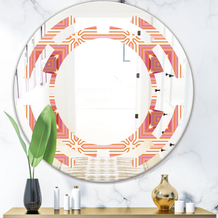Geometric Retro Design II - Modern Round or Oval Wall Mirror - Space