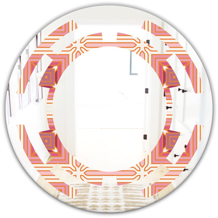 Geometric Retro Design II - Modern Round or Oval Wall Mirror - Space