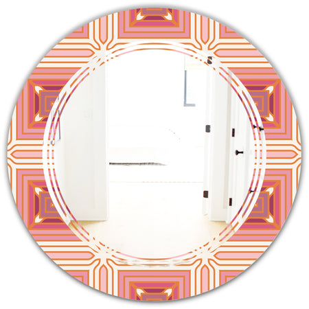 Geometric Retro Design II - Modern Round or Oval Wall Mirror - Triple C