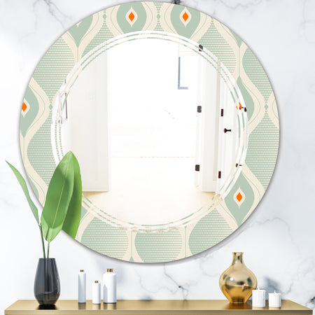 Retro Abstract Drops VII - Modern Round or Oval Wall Mirror - Triple C