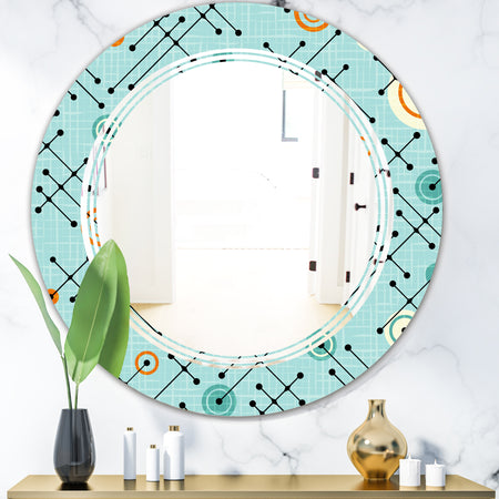 Retro Abstract Design XIV - Modern Round or Oval Wall Mirror - Triple C